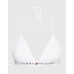 Tommy Hilfiger γυναικείο μαγιό top B cup σε άσπρο χρώμα με λάστιχο,κανονική γραμμή,100%polyester UW0UW04109 YCF